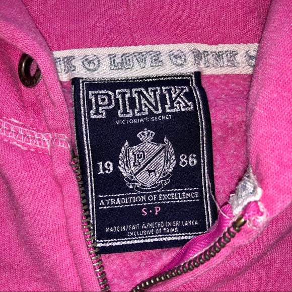PINK Zip Up Sweatshirt S - Picture 4 of 4